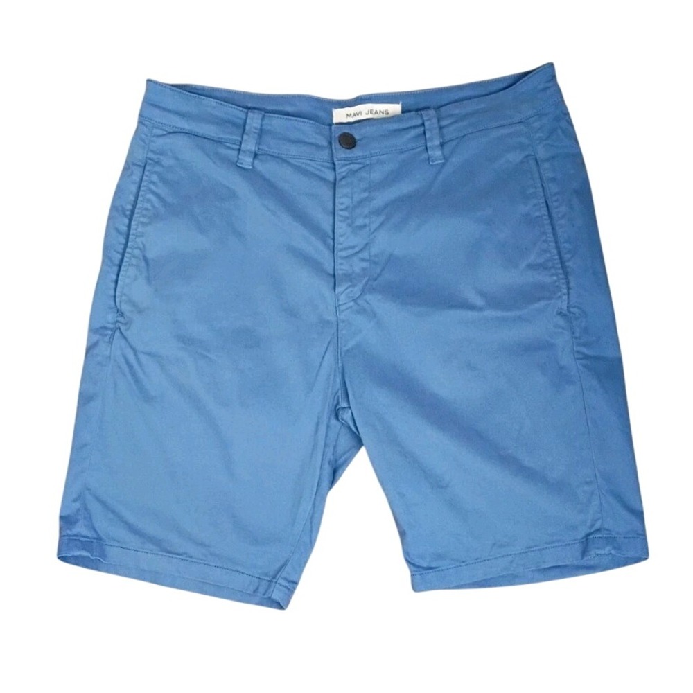 Mavi Jeans Simon Mens Blue Casual Slash Pocket Chino Shorts Size 36‎